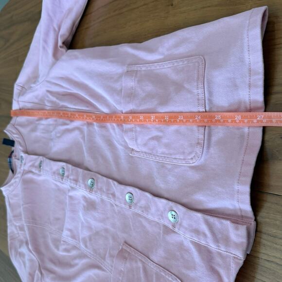 Isaac Mizrahi Live Pink Denim Suit Crop Pants Size 14 Long Sleeve Jacket Medium - Picture 11 of 13